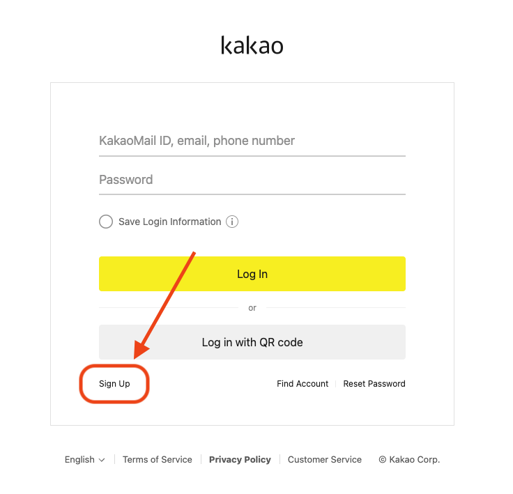 Kakao web signup